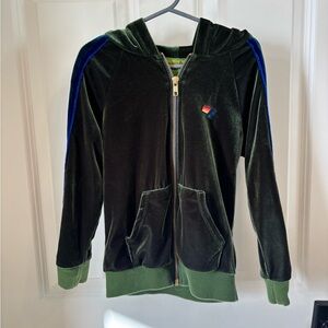 Kids Green Velvet Aviator Nation Zip Sweatshirt. Size 6. Outstanding Condition.